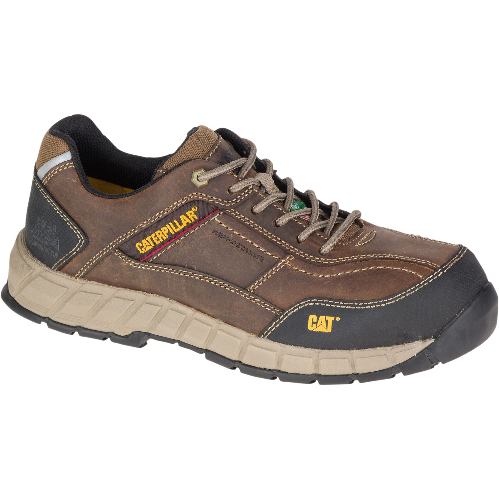 Caterpillar Streamline Leather Csa Composite Toe - Mens Work Shoes - Dark Beige - NZ (562BLSFAU)
